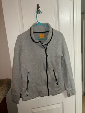 Champion Light Gray Zip-Up Fleece with Black Trim